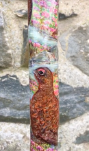 Load image into Gallery viewer, Red Grouse Hand Painted Hazel Thumbstick with Antler Handle