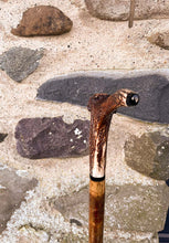 Load image into Gallery viewer, Products Hazel Wood Walking Stick with Antler Crown Handle -Helen Elizabeth Studios
