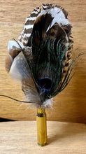 Load image into Gallery viewer, Natural Feather Cartridge Pin/Brooch for Hat, Lapel or Wrap (7)
