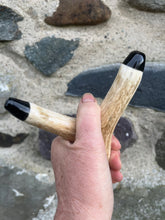 Load image into Gallery viewer, Hazel Wood Antler Handle Wading Staff Stick 

