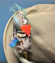 Load image into Gallery viewer, Natural Feather Cartridge Pin/Brooch for Hat, Lapel or Wrap (13)
