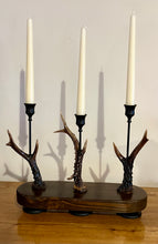 Load image into Gallery viewer, Rustic Roe Deer Stag Antler Candle Stick Holder - Treble  by Helen Elizaberth Studios

