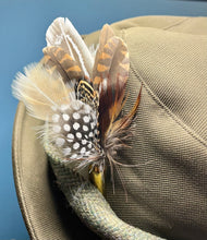 Load image into Gallery viewer, Natural Feather Cartridge Pin/Brooch for Hat, Lapel or Wrap (18)
