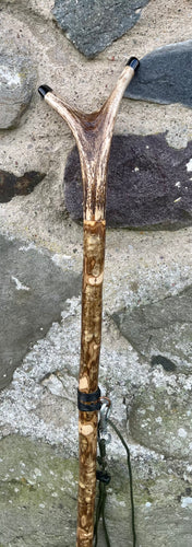 Hazel Wood Antler Handle Wading Staff Stick 