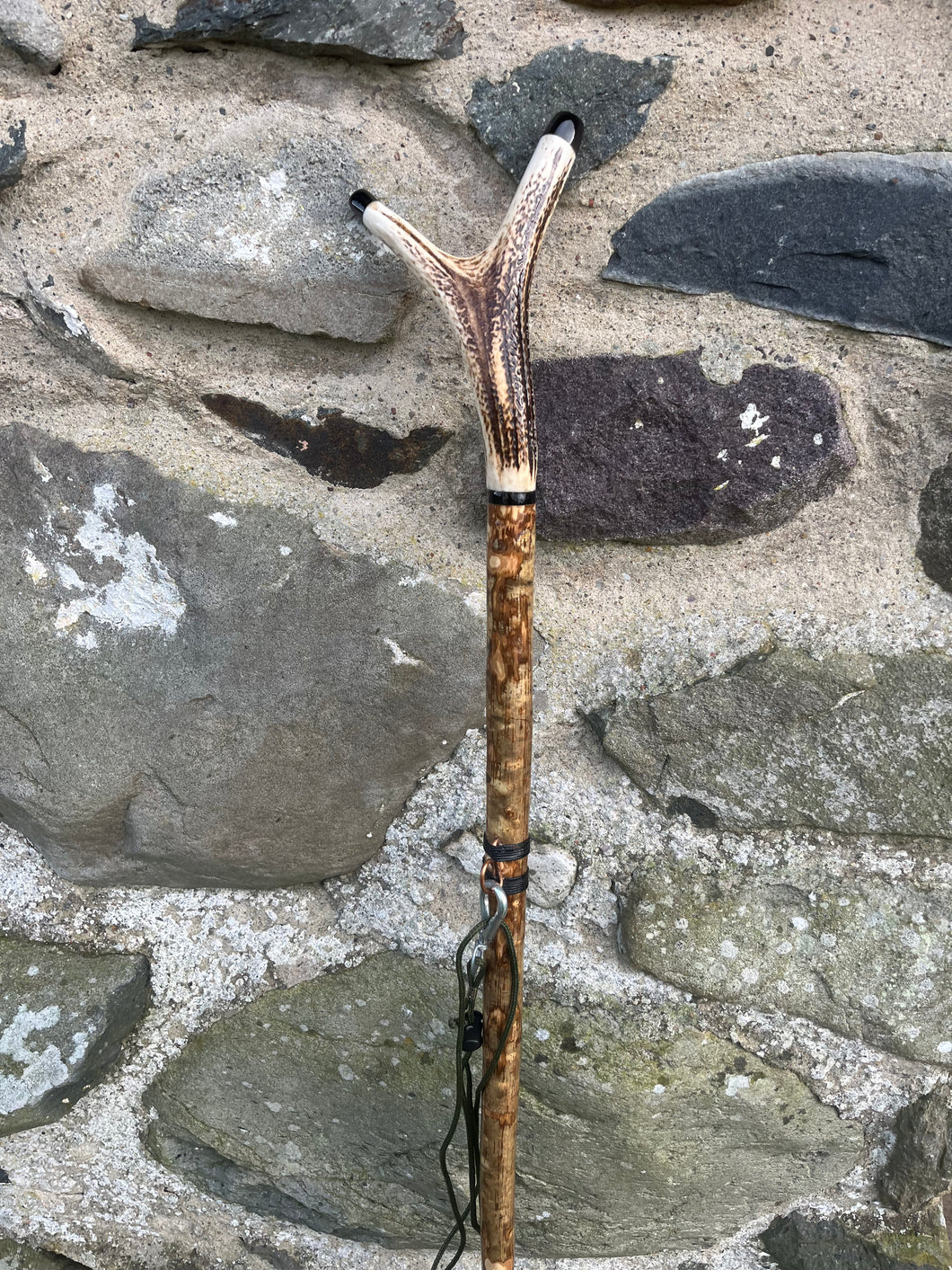 Hazel Wood Antler Handle Wading Staff Stick 
