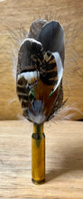 Load image into Gallery viewer, Natural Feather Cartridge Pin/Brooch for Hat, Lapel or Wrap (1)
