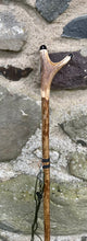 Load image into Gallery viewer, Hazel Wood Antler Handle Wading Staff Stick 
