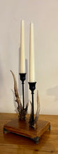 Load image into Gallery viewer, Rustic Roe Deer Antler Candlestick Holder  - Double (#5)
