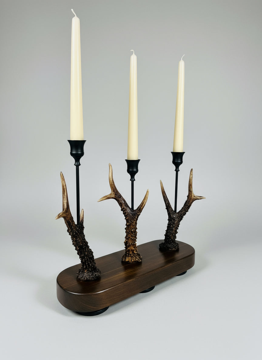 Rustic Roe Deer Stag Antler Candlestick Holder  - Treble (#7)