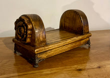 Load image into Gallery viewer, Quaint Rustic Wooden Book Case/Holder/Shelf with Rose Design Embellishment
