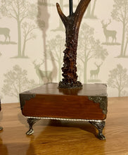 Load image into Gallery viewer, A Pair of Rustic Roe Deer Stag Antler Candlestick Holders  - Pair (#8)
