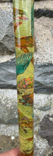 Load image into Gallery viewer, Kingfisher by River - Hand Painted Hazel Thumbstick with Antler Handle
