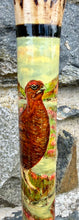 Load image into Gallery viewer, Red Grouse Hand Painted Hazel Thumbstick with Antler Handle by Helen Elizabeth
