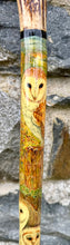 Load image into Gallery viewer, Barn Owls on hazel country antler handled thumbstick
