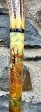 Load image into Gallery viewer, red stag grouse salmon antler hazel country thumbstick by Helen Elizabeth
