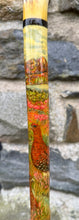 Load image into Gallery viewer, red stag grouse salmon antler hazel country thumbstick by Helen Elizabeth
