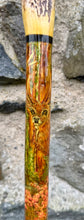 Load image into Gallery viewer, red stag grouse salmon antler hazel country thumbstick by Helen Elizabeth
