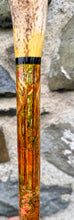 Load image into Gallery viewer, Red Deer, Grouse and Salmon - Hand Painted Hazel Thumbstick with Antler Handle
