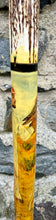 Load image into Gallery viewer, Falcon on Glove Desert Scene with Saluki Dog  - Antler handled Hazel Country Thumbstick/hiking/walking stick by Helen Elizabeth
