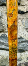 Load image into Gallery viewer, Falcon on Glove Desert Scene - Antler handled Hazel Country Thumbstick/hiking/walking stick by Helen Elizabeth
