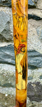 Load image into Gallery viewer, Camels in desert antler handled hazel country thumbstick by Helen Elizabeth
