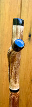 Load image into Gallery viewer, Antler Handled Hazel Wood Country Thumbstick Walking Stick by Helen Elizabeth
