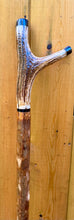 Load image into Gallery viewer, Antler Handled Hazel Wood Country Thumbstick Walking Stick by Helen Elizabeth

