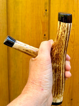Load image into Gallery viewer, Antler Handled Hazel Wood Country Thumbstick Walking Stick by Helen Elizabeth
