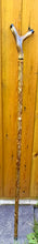 Load image into Gallery viewer, Antler Handled Hazel Wood Country Thumbstick Walking Stick by Helen Elizabeth
