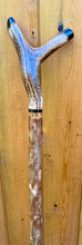 Load image into Gallery viewer, Antler Handled Hazel Wood Country Thumbstick Walking Stick by Helen Elizabeth
