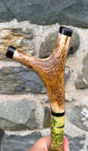 Load image into Gallery viewer, Kingfisher by the river on Antler handled country thumb stick
