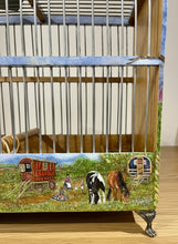 Load image into Gallery viewer, Ornamental Hand Painted Bird Cage by Helen Elizabeth Goldfinch Lurcher Cob Horse Vintage Caravan 

