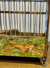Load image into Gallery viewer, Ornamental Hand Painted Bird Cage by Helen Elizabeth side Lurcher
