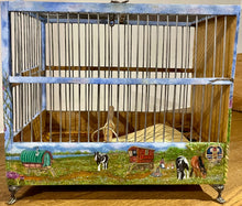 Load image into Gallery viewer, Ornimental Hand Painted Bird Cage by Helen Elizabeth Cob Horses
