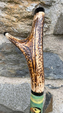 Load image into Gallery viewer, Puffins on Cliff Antler handled country thumb stick

