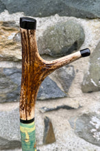 Load image into Gallery viewer, Puffins on Cliff Antler handled country thumb stick
