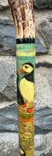 Load image into Gallery viewer, Puffins on Cliff Antler handled country thumb stick
