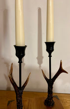 Load image into Gallery viewer, Roe Deer Stag Antler Candlestick Holder Double by Helen Elizabeth Studios
