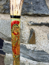 Load image into Gallery viewer, Roman Soldier and Lion Antler handled country thumb stick

