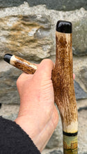 Load image into Gallery viewer, Roman Soldier and Lion Antler handled country thumb stick
