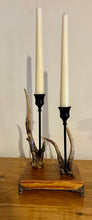 Load image into Gallery viewer, Rustic Roe Deer Stag Antler Candle Stick Holder - Double   by Helen Elizabeth
