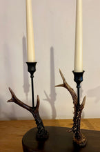 Load image into Gallery viewer, Rustic Roe Deer Stag Antler Candle Stick Holder - Treble  by Helen Elizaberth Studios
