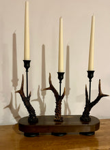 Load image into Gallery viewer, Rustic Roe Deer Stag Antler Candle Stick Holder - Treble  by Helen Elizaberth Studios
