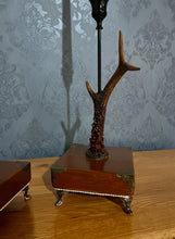 Load image into Gallery viewer, Rustic Roe Deer Stag Horn Antler Pair Candle Stick Holders by Helen Elizabeth Studios
