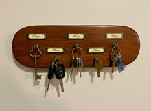 Load image into Gallery viewer, Wooden Key Holder with Brass Stle Fittings by Helen Elizabeth Studios
