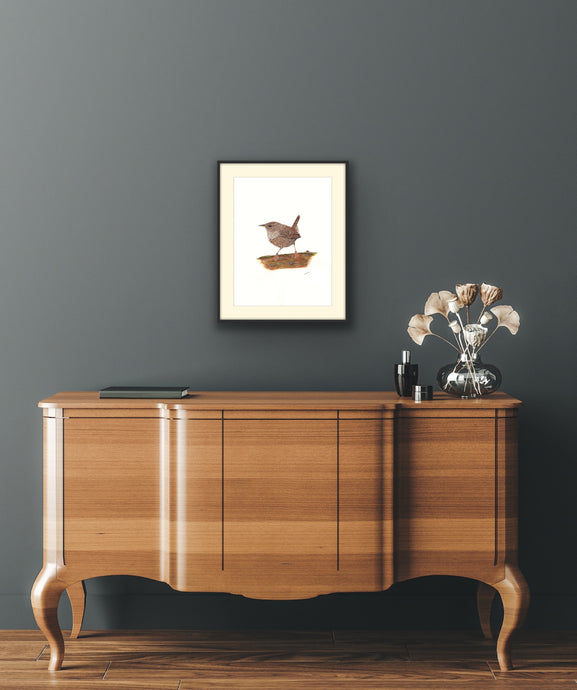 A wren signed limited edition giclee print by Helen Elizabeth