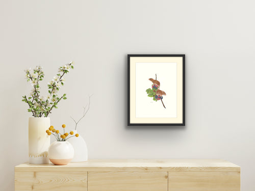 field mice on berries - signed limited edition giclee print by Helen Elizabeth