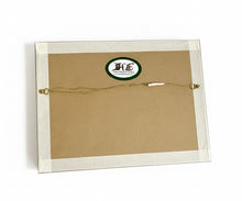 Load image into Gallery viewer, highland cow by a loch colouered pencil drawing by Helen Elizabeth Studios
