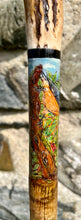 Load image into Gallery viewer, I Nuthatch Painted on Antler Handle Hazel Thumbstick by Helen Elizabeth Studios
