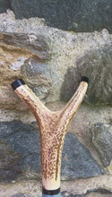 Load and play video in Gallery viewer, pheasant hand painted staghorn thumbstick helen elizabeth studios
